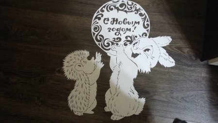 Ежики вырезалка на окна новогодние