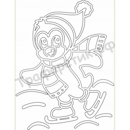 Пингвины трафареты на окна