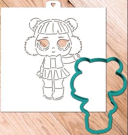 Трафарет для пряников кукла