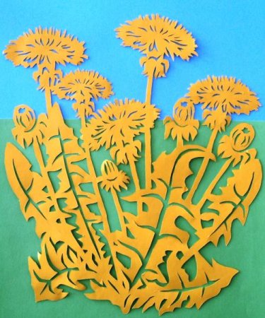 Одуванчик трафарет для вырезания