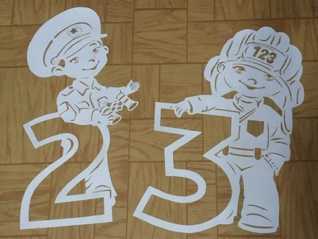Вытынанки на окна к 23 февраля