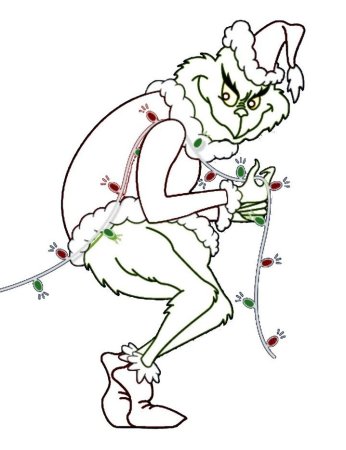 Гринч похититель Рождества черно белый