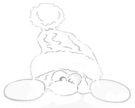 Дед Мороз заглядывает в окно трафарет