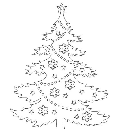 Новогодняя елка трафарет