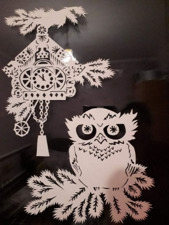 Новогодняя Сова раскраска