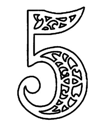 Цифра 5 контур