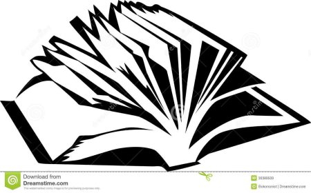 Рисунок открытой книги с пером