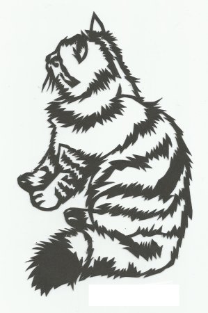 Вытынанка кот с елкой на хвосте (49 фото)