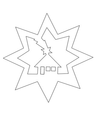 Новогодняя звезда трафарет для вырезания