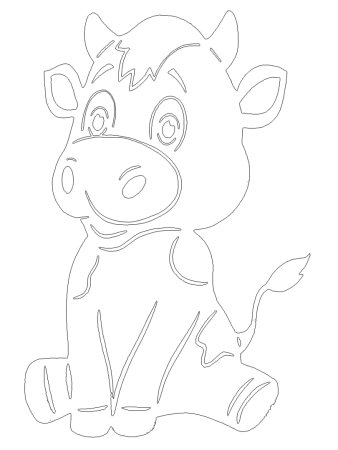 Трафарет бычок для вырезания