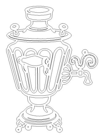 Трафарет самовара для вырезания