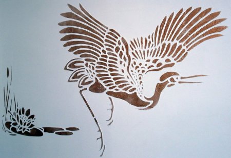 Журавлик трафарет