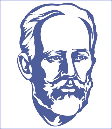 Чайковский портрет вектор