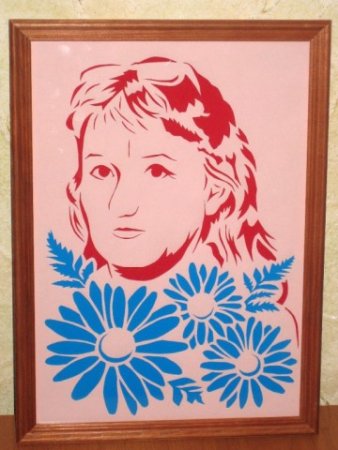 Вытынанка мама с ребенком