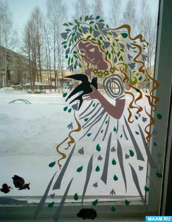Весенние вытынанки на окна