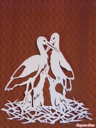 Вытынанка Аисты