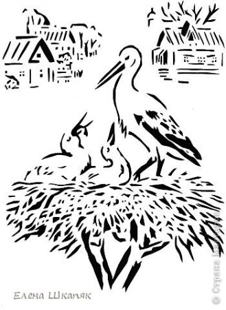 Вырезанки Аисты