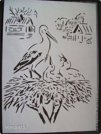 Киригами Аисты