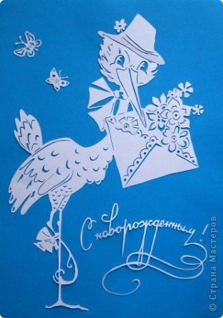 Вытынанка Аисты