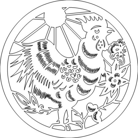 Петушок трафарет
