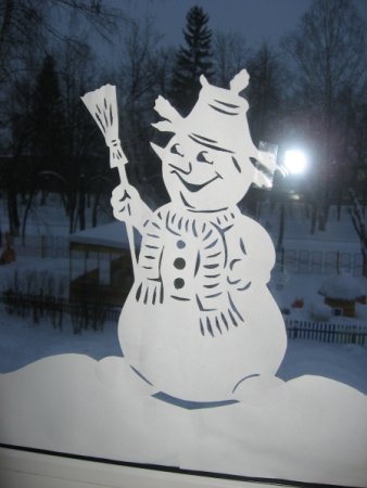 Вытынанки Снеговик