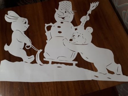 Снеговики для украшения окон
