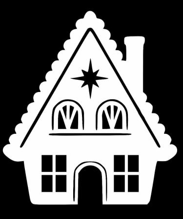 Трафареты на окна домики