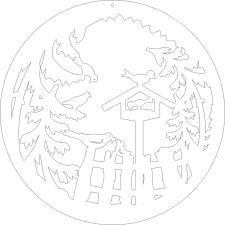 Вырезалки новогодние на окна круглые