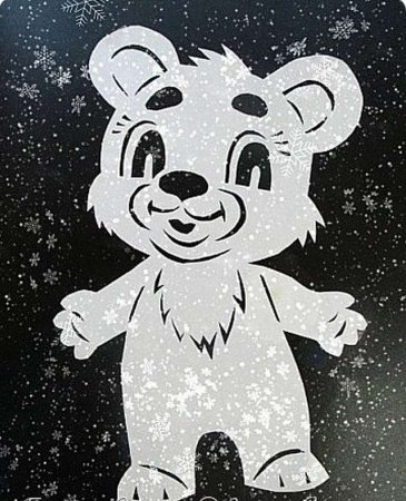 Трафареты на окна новогодние животные