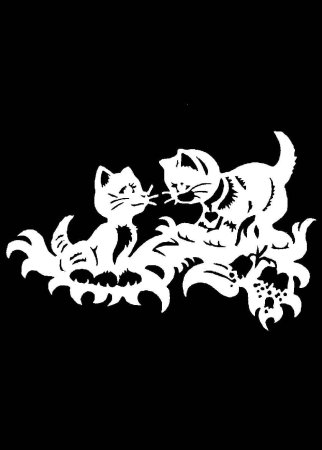Силуэт пушистого кота