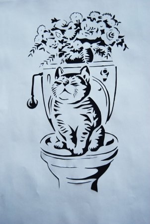 Кошка украшение на окно