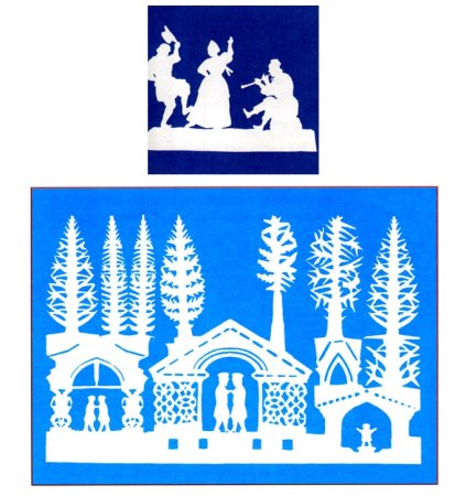 Композиция из симметричных бумажных деталей