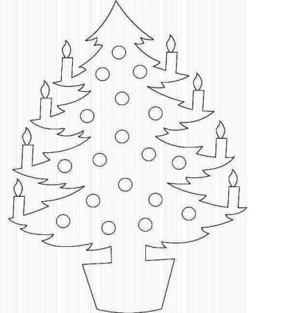 Новогодняя елка трафарет