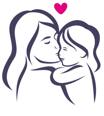 Mother Infant with Mask Clipart