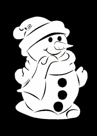 Вытынанка снеговик из бумаги (50 фото)