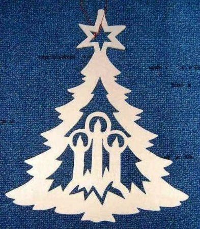 Елочка для вырезания на окна