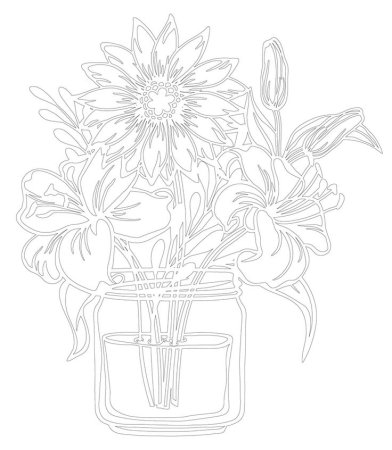 Вытынанки букет цветов