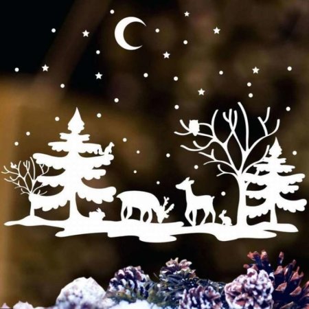 Зимние композиции на окна