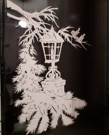 Новогодние композиции на окна из бумаги