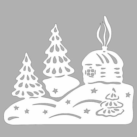 Новогодние украшения на окна домики