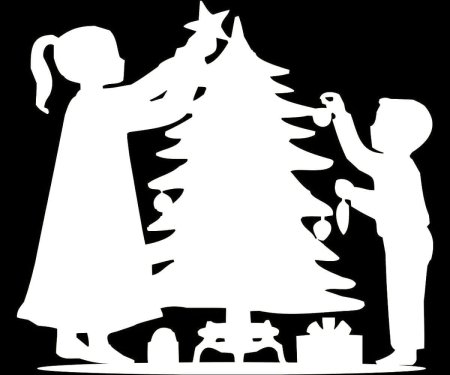 Новогодние силуэты на окна