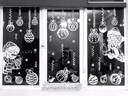 Украшаем окна к новому году 2021