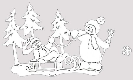 Трафарет на окно новый год