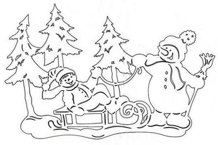 Трафарет на окно новый год