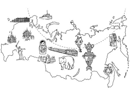 Карта России стилизованная