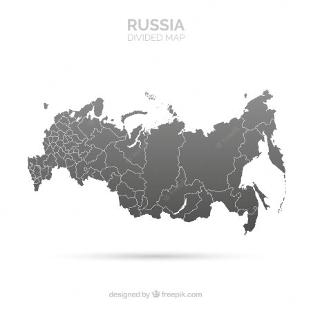 Контурная карта России с Крымом
