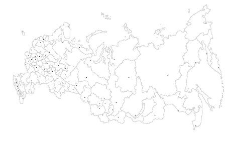 Карта России силуэт