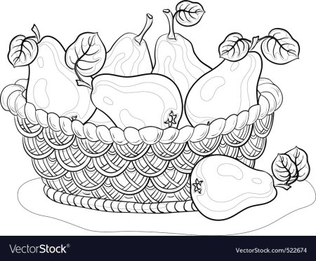 Корзинка с овощами раскраска
