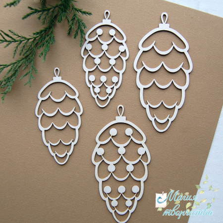 Вытынанки новогодние шишки