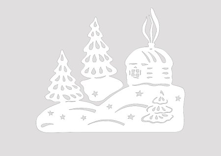 Новогодние украшения на окна домики